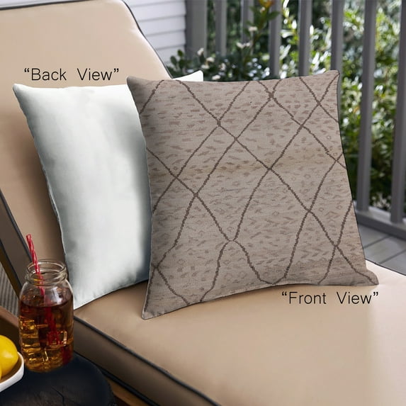 Ahgly Company Outdoor Square Mid-Century Modern Throw Pillow, 18 inch by 18 inch