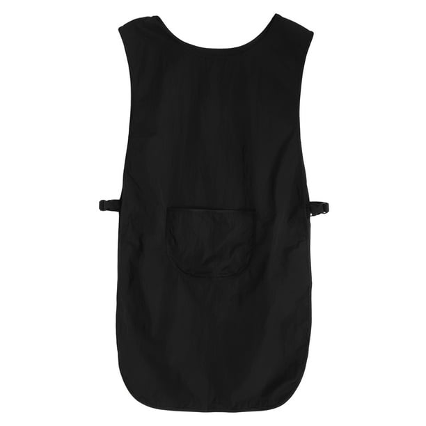 Capa de peluquería, ropa de trabajo para salón, delantal de estilista, chaleco de barbero, ropa de trabajo sin mangas para mujer y hombre con bolsillos, delantal negro para cortar el pelo