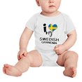thumbnail image 2 of I Heart My Swedish Grandma Sweden Love Flag Baby Bodysuit (White, 18-24 Months), 2 of 5