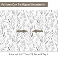 thumbnail image 2 of Caltero Peel and Stick Wallpaper Floral Wallpaper Gray Leaf Self Adhesive Wallpaper,17.7" x 78.7", 2 of 9