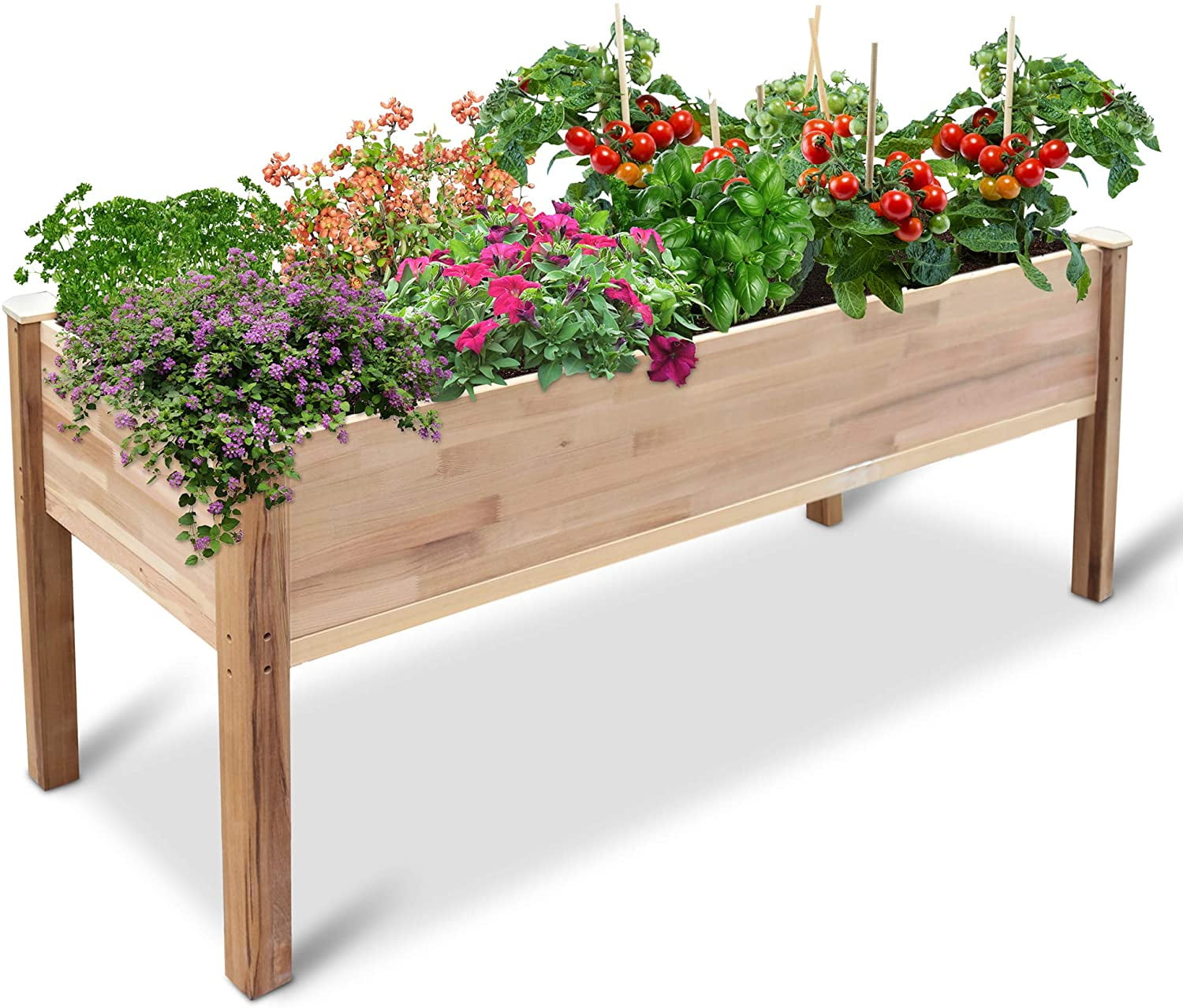 Jumbl Raised Canadian Cedar Garden Bed Elevated Wood Planter for