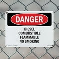 thumbnail image 4 of Diesel Combustible Flammable No Smoking OSHA Danger Aluminum Sign 18 Inch x 12 Inch - 5 Pack, 4 of 8