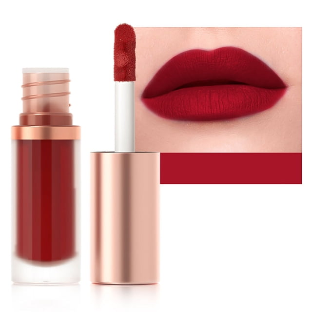 SIfdSeng Nude Lip Stain Lipstick Velour Lip Gloss Does Not Fade Easily Mist Paste Color Set Box Highly Pigmented Color and Instant Shine 2Ml Lip Tint Long Lasting
