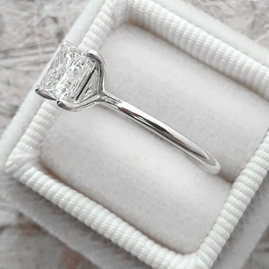 solitaire jewels 1CT Princess Cut Moissanite Solitaire Engagement Ring For Women, 10K White Gold