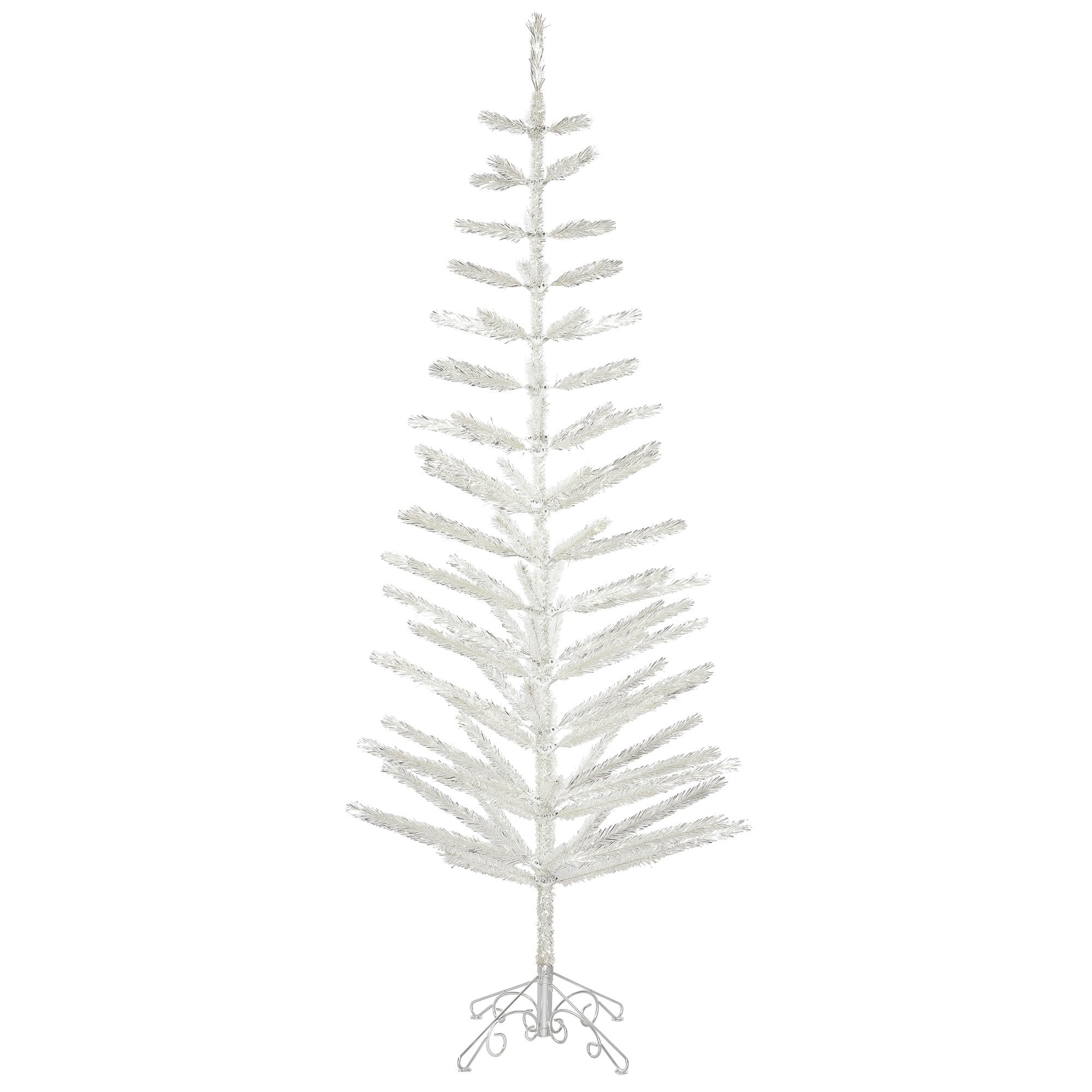 Vickerman Artificial Christmas Tree 7' x 30" Silver Feather Tree 90