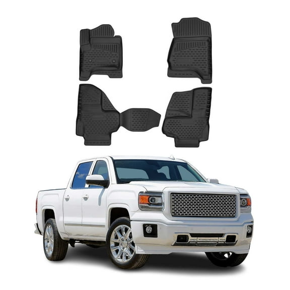 OMAC Floor Mats Liner for GMC Sierraa Denali 1500 2500 3500 HD DoubleCab 2014-18