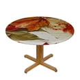 thumbnail image 3 of nygtbtfer Autumn Maple Leaves Round Tablecloth Round Fitted Table Cover with Elastic Edge Washable Outdoor Circle Table Cloths for Kitchen Dining Party Picnic Indoor Patio Decor Fits Table 38-42, 3 of 8