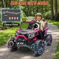 thumbnail image 6 of Joyracer 4WD 24 Volt Ride on Toys, Power Truck Wheels with 2 Seaters, Holiday Gift with Remote, LED Light, Bluetooth, Pink, 6 of 12