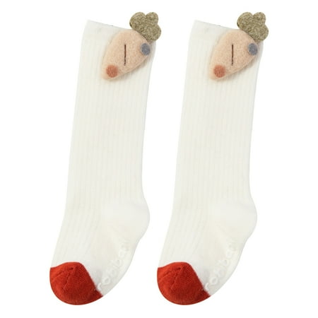 

harmtty Baby Boy Girl Elastic Stocking Toddler Pineapple Carrot Cotton Middle Tube Socks White S