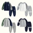 thumbnail image 2 of New Spring Autumn Children Clothes Set Color Patchwork Kids Boys Two-Piece Sets Children Boy Casual Tracksuit Outfits Tops Pants, 2 of 6