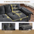 thumbnail image 5 of 104" Modular L-Shaped Sectional Sofa with USB Charging Armrest & Cup Holders, Movable Storage Ottoman & Side Pockets, Pet-Friendly Chenille Fabric, Dark Grey Living Room Furniture, 5 of 7