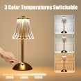 thumbnail image 3 of DAYBETTER Cordless Table Lamp, 12" Brass Rechargeable Cute Desk Light with Glass Shade,3 Colors Dimmable Touch Lamp for Modern Office Home Decor, 3 of 7