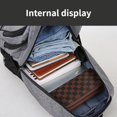 thumbnail image 4 of 1pc Simple Grey Backpack, New Business Computer Duffel Bag, Fashion Casual Large-capacity Travel Backpack, Multi-layer Design Bag, 4 of 5