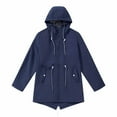 thumbnail image 2 of Wiyuqeen Long Rain Jacket for Women Waterproof Windbreaker Travel Jacket Oversized Full Zip Solid Raincoats with Hood Pockets, 2 of 5