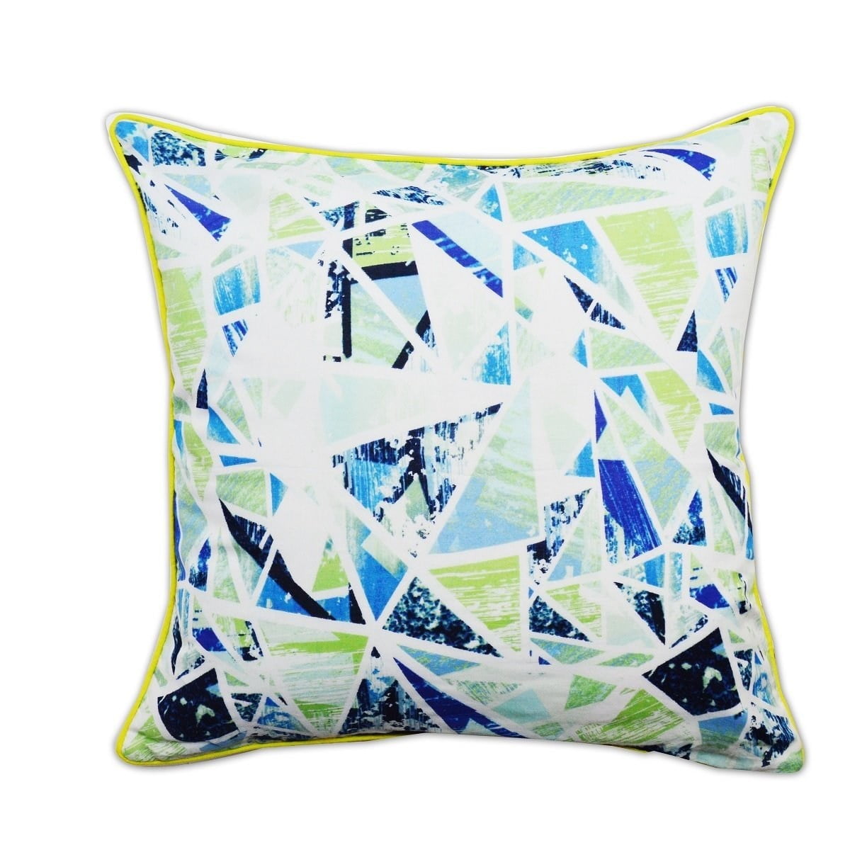 Artistic Decorative Feather Filled Throw Pillow with Neon Piping