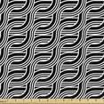 thumbnail image 1 of Geometric Fabric by the Yard, Intertwined Stripes Pattern Abstract Illustration Monotone Lines Motif, Decorative Upholstery Fabric for Sofas and Home Accents, Charcoal Grey White by Ambesonne, 1 of 5