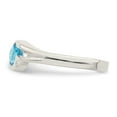 thumbnail image 3 of Sterling Silver Light Blue Round Bezel CZ Ring, 3 of 6