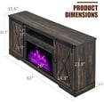 thumbnail image 5 of LUXOAK Fireplace TV Stand with Sliding Barn Door, Entertainment Center for TVs up to 73", Dark Oak, 5 of 6