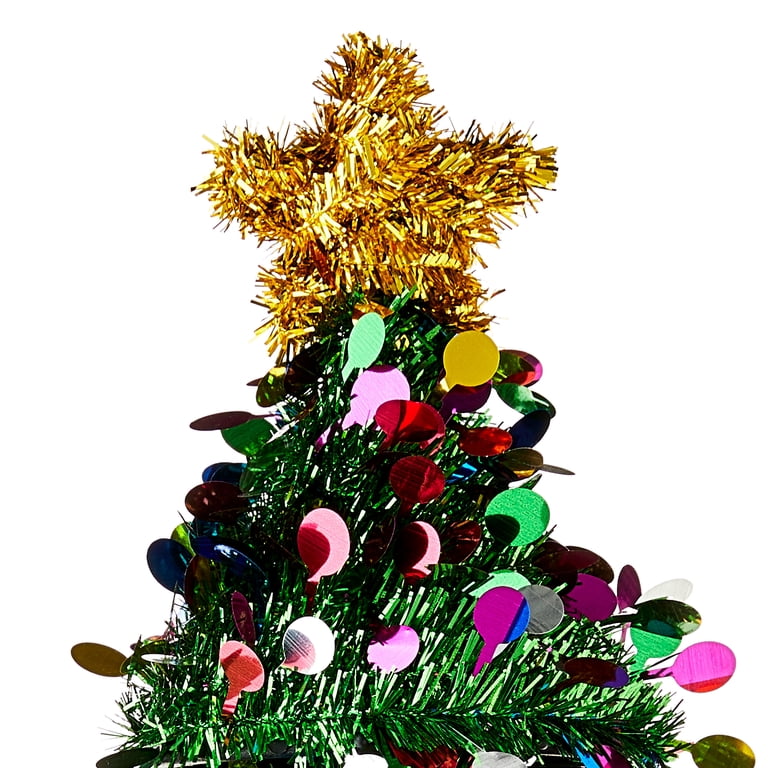 Holiday Time Tinsel Christmas Tree 16 Inch Festive Decor
