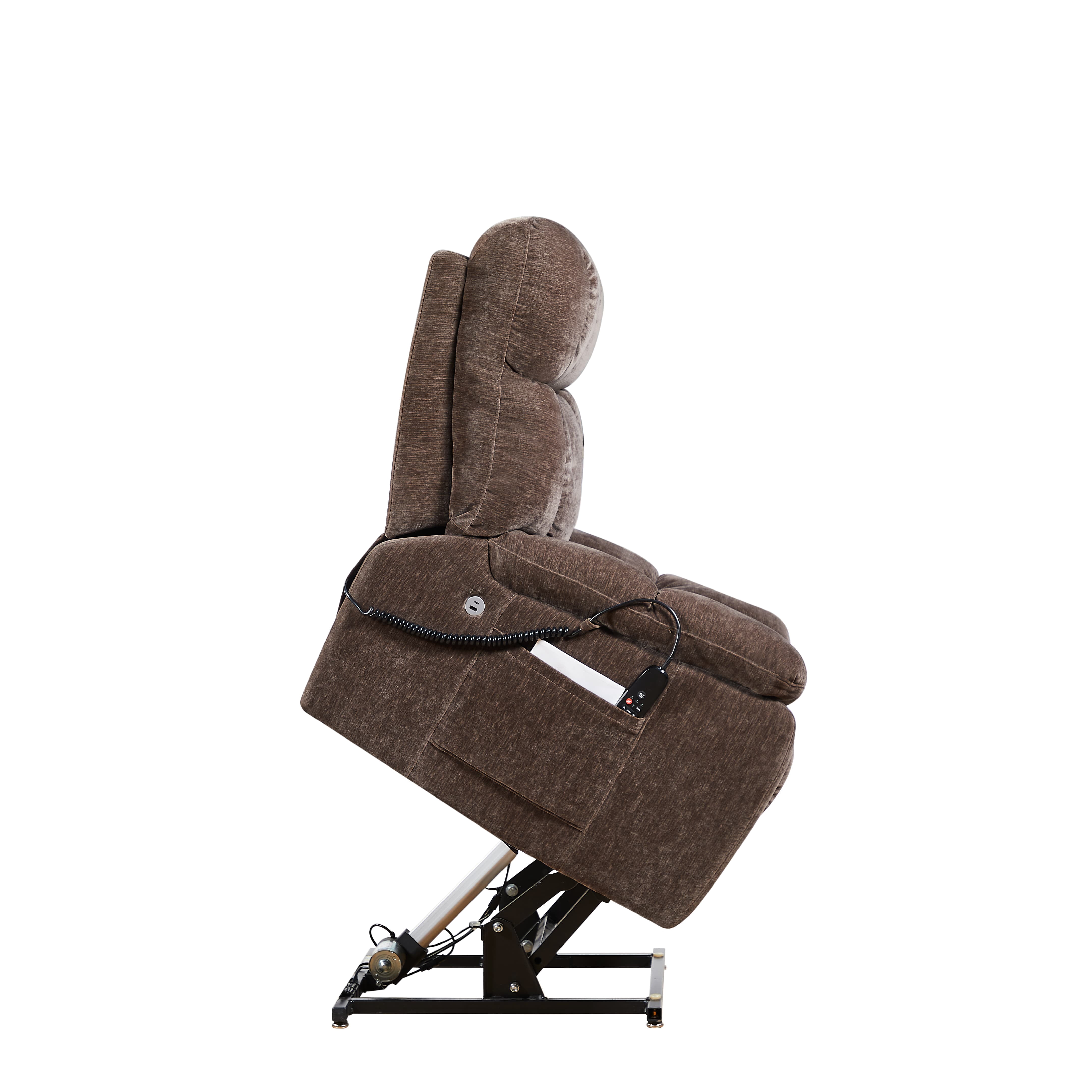 MAYEERTY Electric Power Lift Recliner Chair with Airbag Massage & Heat for Elderly, 3 Positions, Side Pockets, Cup Holders, USB Ports