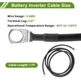 thumbnail image 3 of Cable de inversor de batería universal de 3/8" terminal 8 AWG negro 7 pies, cobre estañado, 1 pieza, 3 of 7