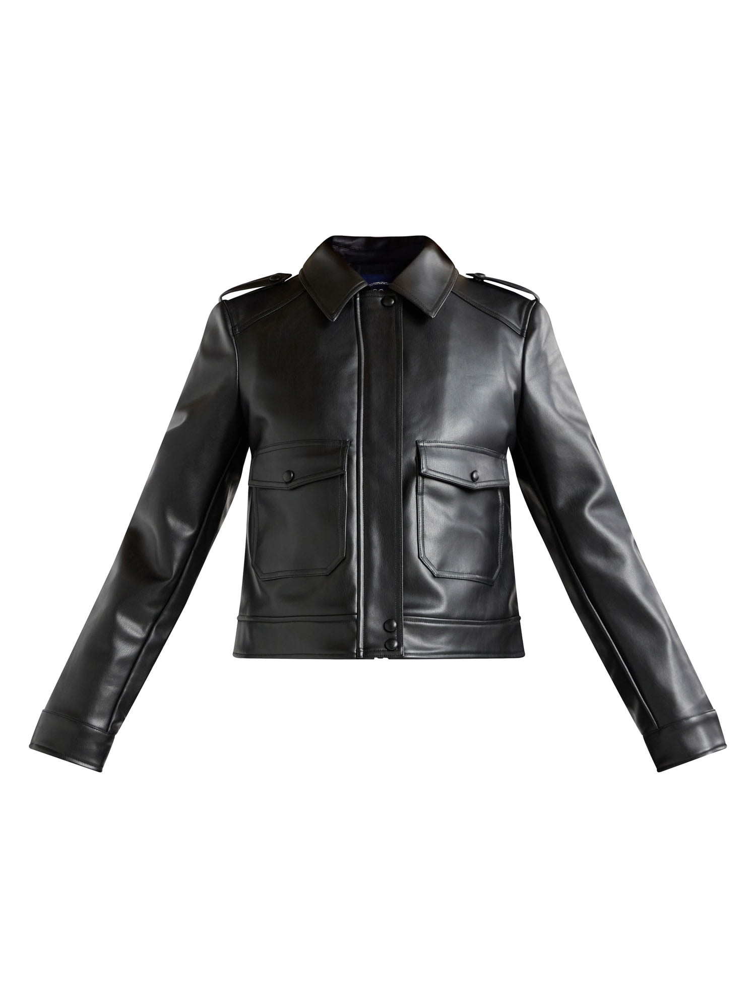 Scoop Women's and Women's Plus Faux Leather Cargo Pocket Jacket, Sizes XS-4X