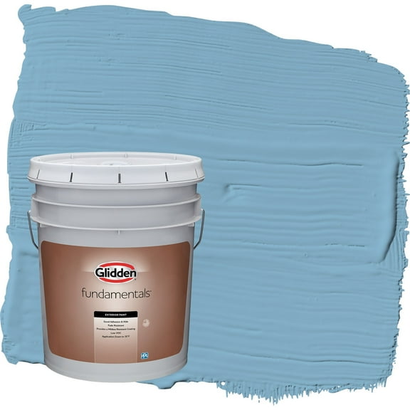 Glidden Fundamentals Arabella / Blue Flat Exterior Paint, 5 Gallon