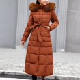 thumbnail image 4 of Valueadd Clearance Women's Hooded Puffer Down Coat Long Winter Jacket Hoodie Top Long Coat Thick Warm Maxi Down Jackets Coat Brown, 4 of 6
