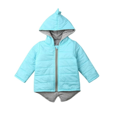 

IZhansean Toddler Kids Baby Boys Girls 3D Dinosaur Hooded Coat Jacket Winter Warm Thick Outwear Blue 4-5 Years