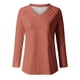 thumbnail image 4 of KIHOUT - Blusas casuales para mujer, liquidación 2024, moda clásica, blusa lisa con cuello en V, blusas básicas holgadas de otoño, blusas tipo túnica de manga larga, 4 of 4