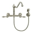 thumbnail image 2 of Whitehaus Vintage III Plus Wall Mount Faucet with a  Long Traditional Swivel Spout, Lever Handles and Solid Brass Side Spray, 2 of 4