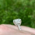 thumbnail image 3 of 3 Ct Cushion Cut Diamond Engagement Solitaire With Accents Ring 14K White Gold Plated Silver, 3 of 4
