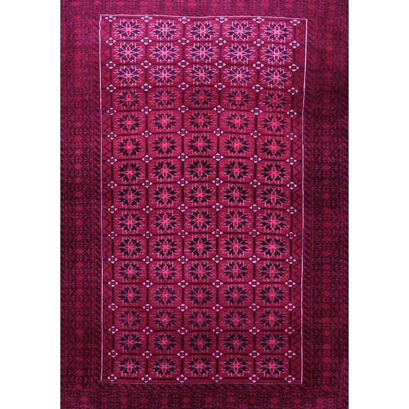 Ahgly Company Indoor Rectangle Persian Pink Traditional Area Rugs, 5' x 7'