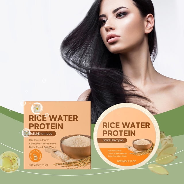 Pisexur Belleza Maquillaje Champú en barra de agua de arroz Champú en barra de agua de arroz Champú en barra de agua de arroz para fortalecer el cabello Set de champú y acopara mujeres y hombres