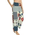 thumbnail image 2 of Fotbe Patchwork In Country Style Women's Pajama Pants,Sleepwear Pants,Pj Bottoms Drawstring And Pockets-Medium, 2 of 9