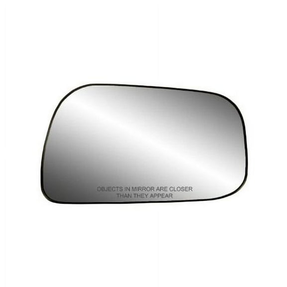 80126 - Fit System Passenger Side Non-heated Mirror Glass w/ backing plate, Toyota Camry Sedan 92-01, 4 1/ 4" x 7 1/ 4" x 7" US Built