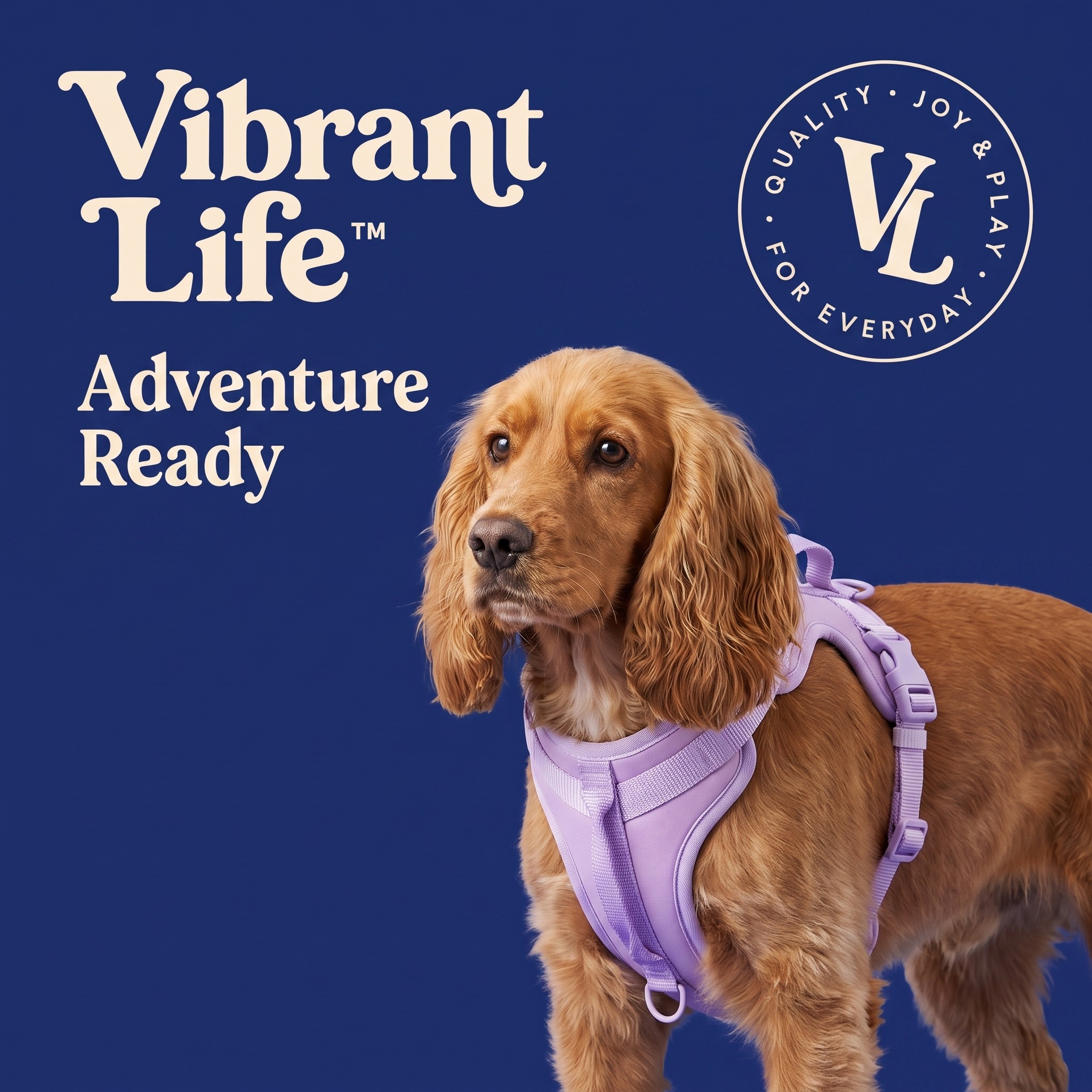 Vibrant Life Neoprene Comfort Control Dog Harness, Lavender, Medium photo 2