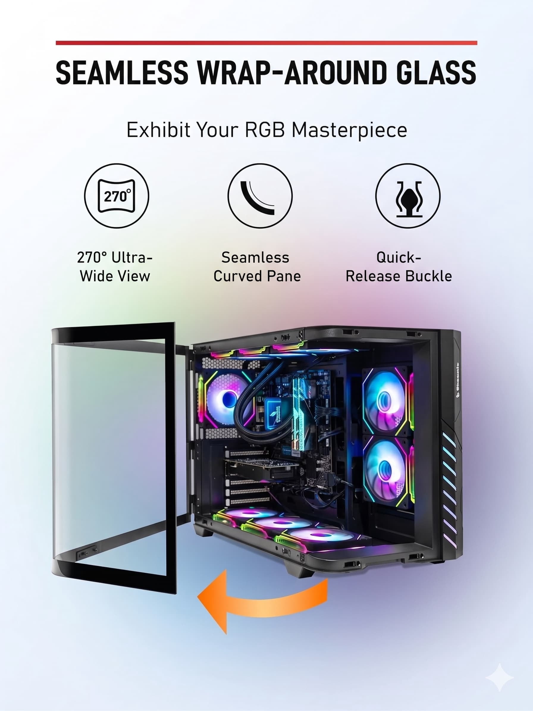 Evounic Prebuilt Gaming PC Liquid Cooled Desktop Ryzen 7 8700F RTX 4060 Ti 16GB DDR5 1TB NVMe SSD WiFi 6 Win11 9xArgb Fans Mechanical Keyboard Mouse