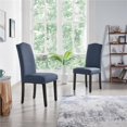 thumbnail image 3 of Alden Design Fabric Upholstered Dining Chair HighBack, Set of 2, Blue, 3 of 9