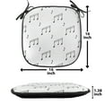 thumbnail image 5 of Music Chair Seating Cushion Set of 12, Musical Notes Theme Melody Sonata Singing Song Clef Tunes Hand Drawn Style Pattern, Seat Pads with Anti-slip Backing, 16"x16", Charcoal Grey, by Ambesonne, 5 of 7