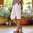 thumbnail image 2 of Pavied Shorts pour Femmes Shorts de Course Mode Été Décontracté Rayé Imprimé Extensible Taille Haute Genou Ample Shorts de Plage avec Poches Shorts de Gym Femmes Shorts de Plage Rose 4TG, 2 of 5