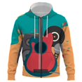 thumbnail image 1 of Sudadera con capucha y cremallera 3D con estampado de instrumentos musicales de 2024, estilo Harajuku, ropa de calle divertida, moda informal para hombres y mujeres, 1 of 6