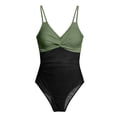 thumbnail image 4 of QURATI Swimwear Women Swimsuit Bathing Suit Full Coverage Slimming Swimwear Green L, 4 of 9