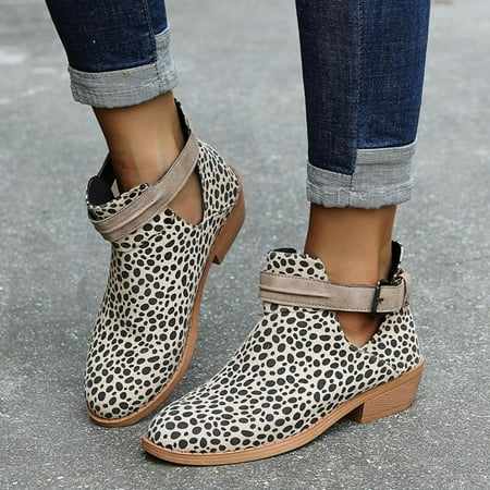 

Tdoqot 2023 Boots for Women- Low-heeled Christmas Gifts Casual Chunky Heel Women s Ankle Boots Brown 38