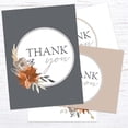 thumbnail image 5 of Indie Autumn Floral Thank You / 24 Cards, Six Designs / Boho Gray And Orange Floral, 5 of 6