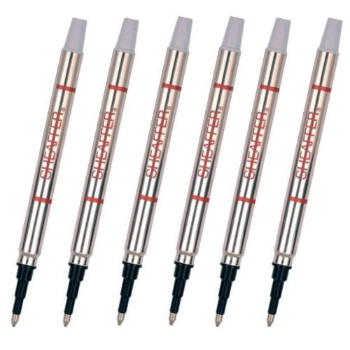 6 PACK Sheaffer K Ballpoint Pen Refill, Medium Point, Black Ink