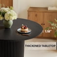thumbnail image 6 of KithKasa 40'' Round Dining Table for 4, Circle Kitchen Dinner Table with Cylindrical Pedestal, Large Wood Dining Room Table,Black, 6 of 7