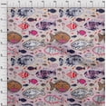 thumbnail image 4 of oneOone Cotton Jersey Fuschia Pink Fabric Asian Block Fish Sewing Material Print Fabric By The Yard 58 Inch Wide, 4 of 4