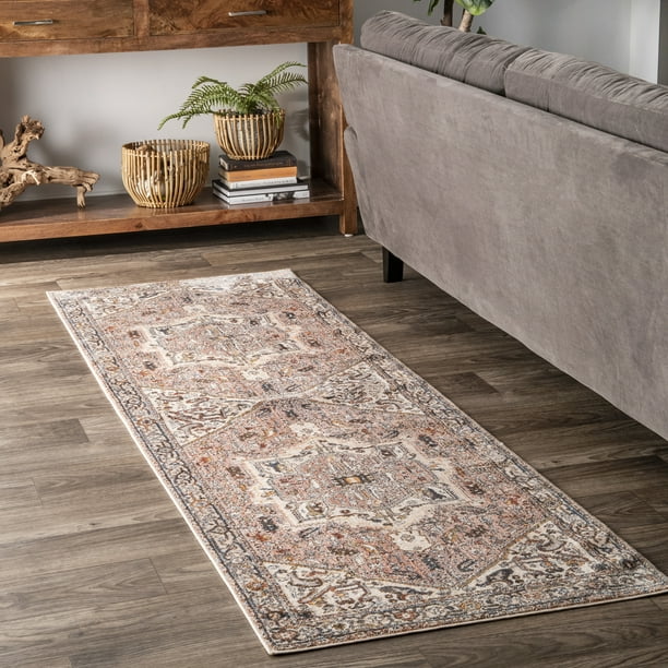 nuLOOM Vintage Harriet Medallion Fringe Rug Area Rug