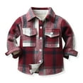 thumbnail image 2 of Esaierr Toddler Baby Newborn Shirt Coat for Kids Boys Shirt Padded Long Sleeve Plaid Autumn Shirt Tops for 6M-9Y, 2 of 5